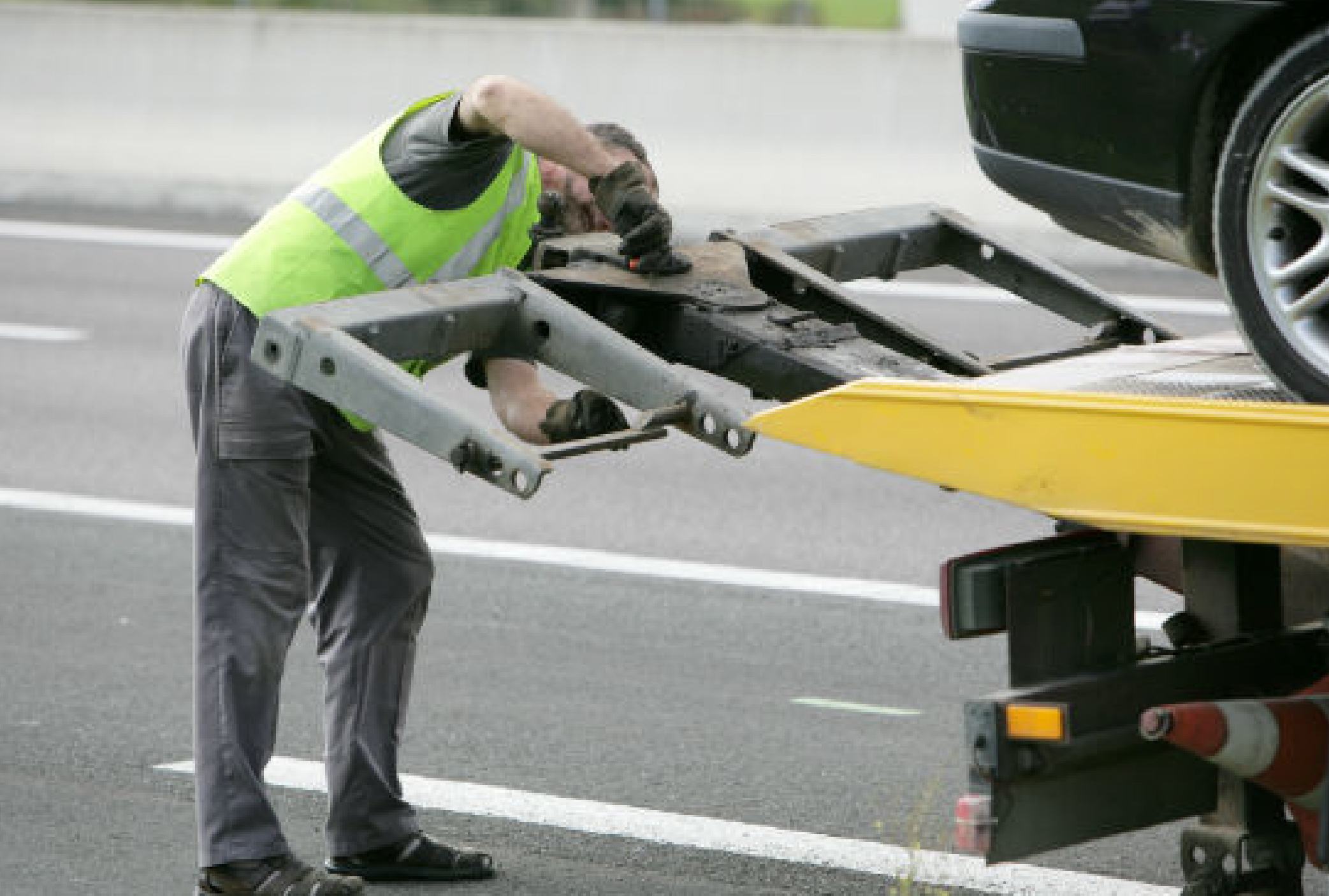 Tow truck assisting a vehicle in Surrey